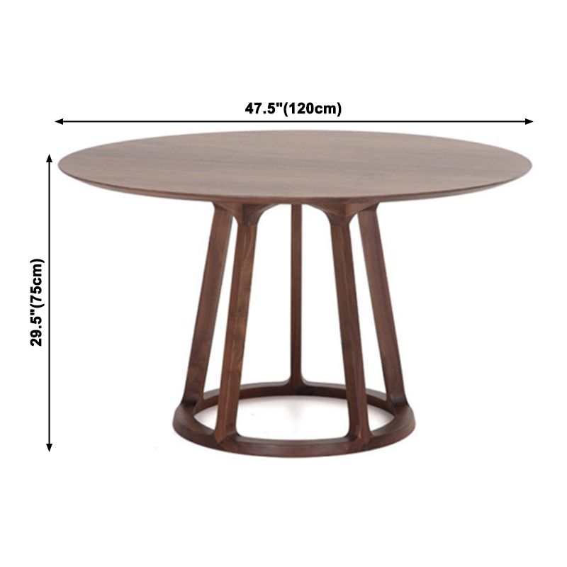Runder massiver Holzbrauner Tontisch Moderner Sockstisch für Esszimmer