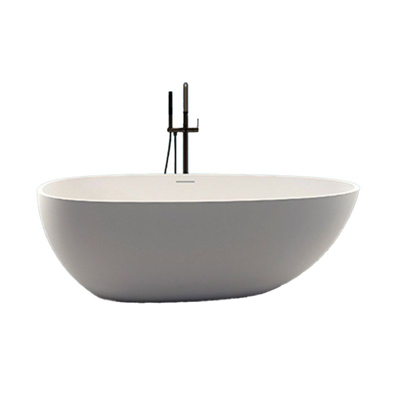 Modern Stone Bathtub Freestand Soaking Bathtub with Drain Bath Tub