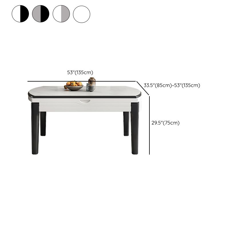 Modern Extendable Round Dining Table with Double Drop Leaf for Dining Room