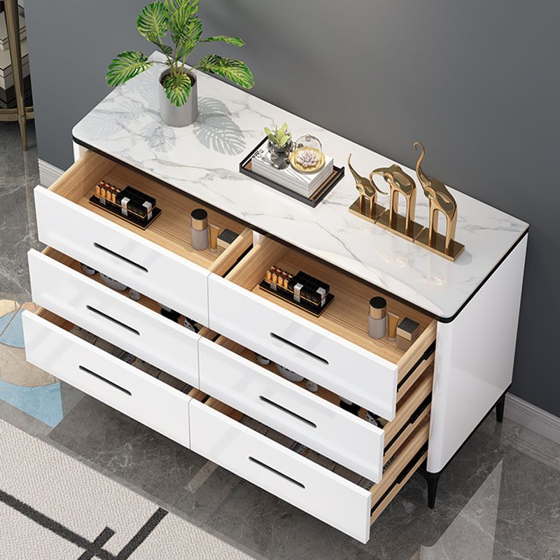 Contemporary Storage Chest Bedroom Stone Chest with Black Legs