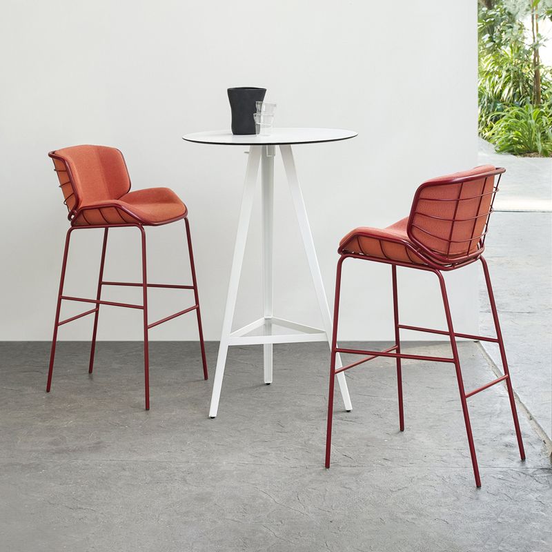 Modern Round Bar Table Set 1/2/3 Pcs Matte Finish Bar Height Set