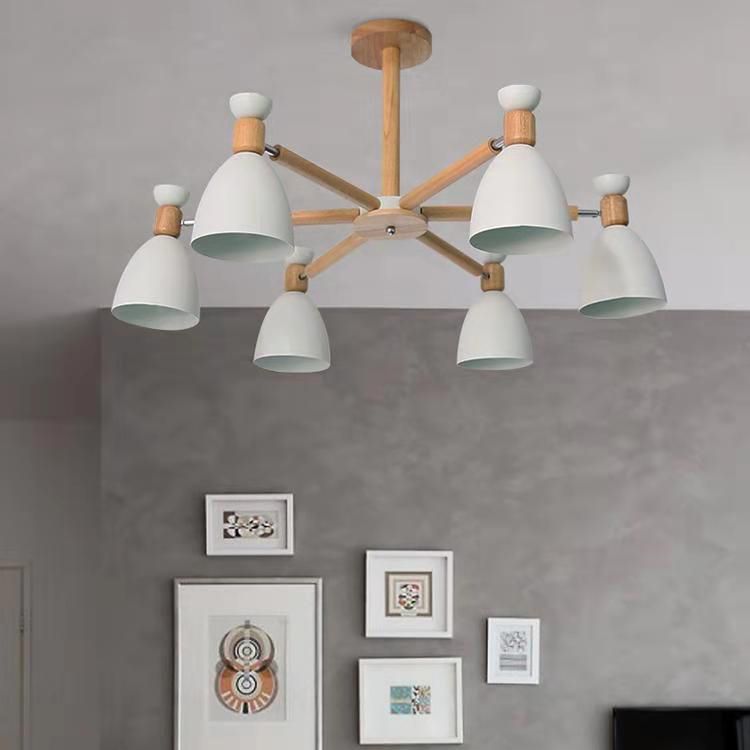 Candelera colgante de cono de múltiples luces de estilo moderno de metal iluminación para restaurante