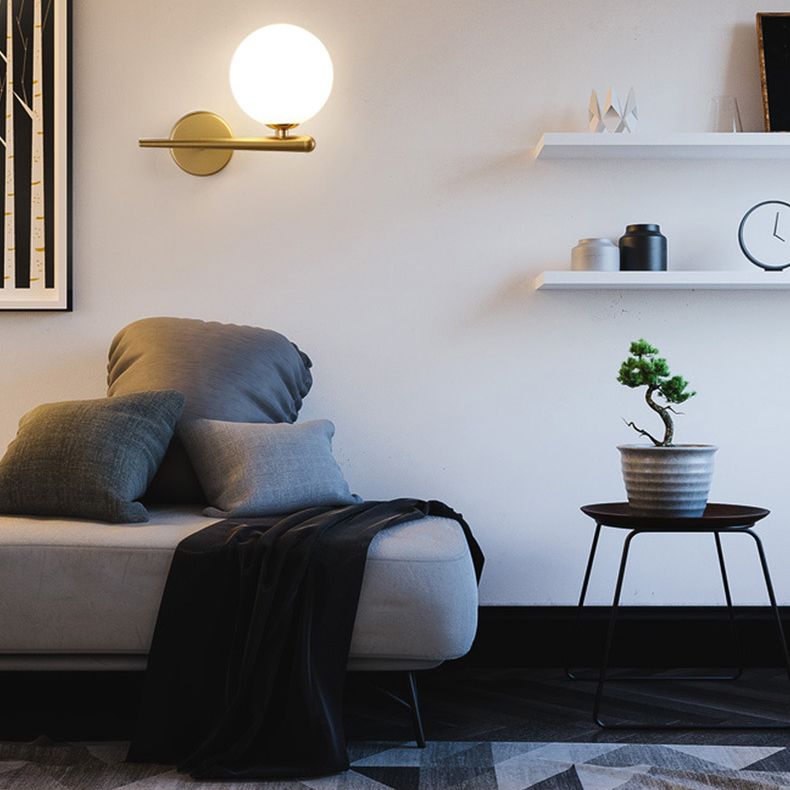 Modern Minimalist Style Global Wall Lighting Fixtures 1 Light Sconce with Glass Shade