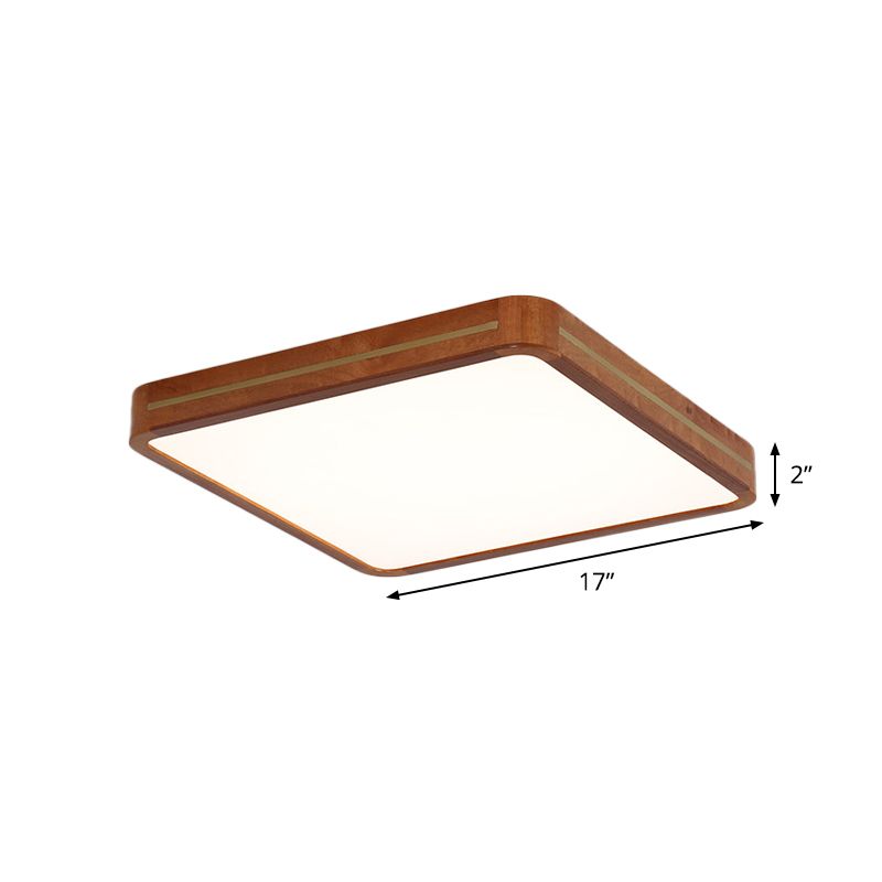Modern Square/Rectangle Ceiling Light Acrylic Sleeping Room LED Flush Mount Lighting in Brown, 17"/21"/25.5" Length