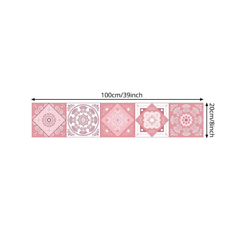 Pink Tiles Wallpaper Panels Geometric Bohemia Peel and Paste Wall Decor for Home