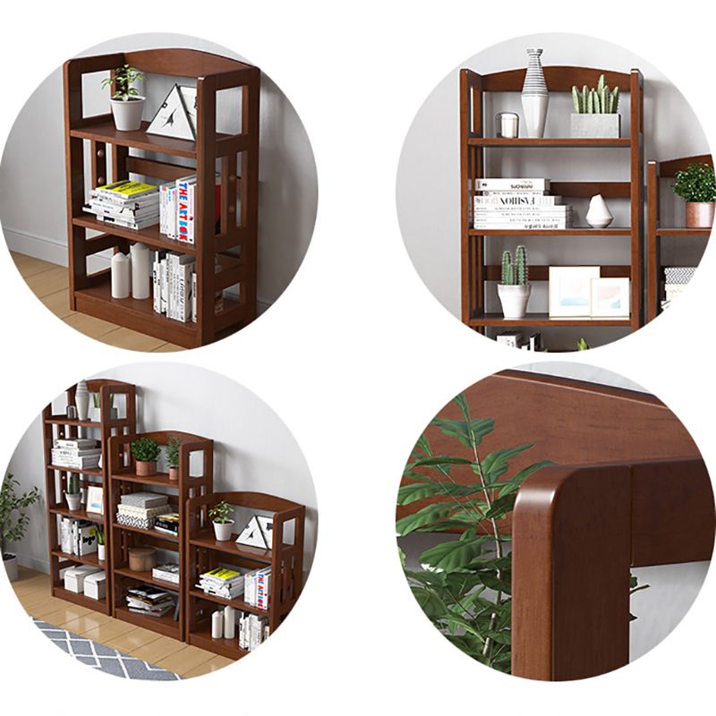 Modern Open Back Standard Bookshelf Wooden Bookcase with Shelves for Study Room