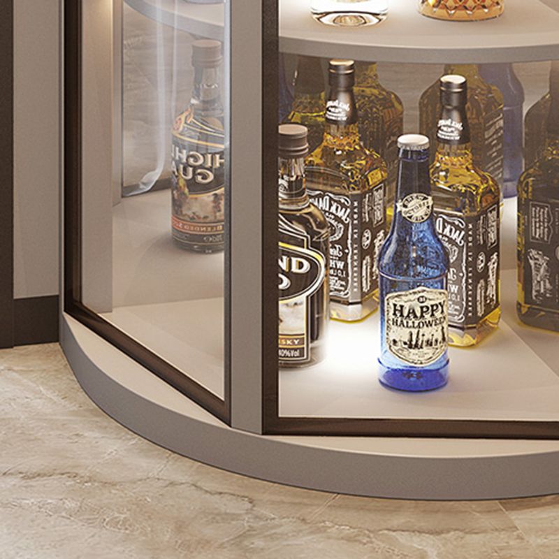 Modern Corner Unit Wood Curio Cabinet Glass Doors Storage Cabinet for Bathroom