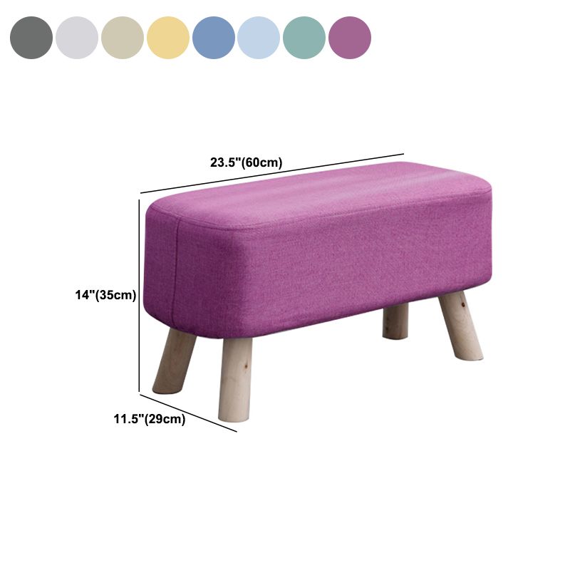 Pure Color Ottoman Linen Blend Rectangle Fade Resistant Standard Ottoman