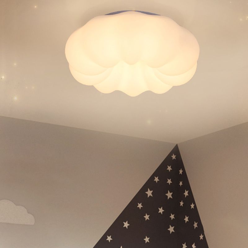 White Shaded LED Ceiling Light Modernism Flush Mount Lighting for Room