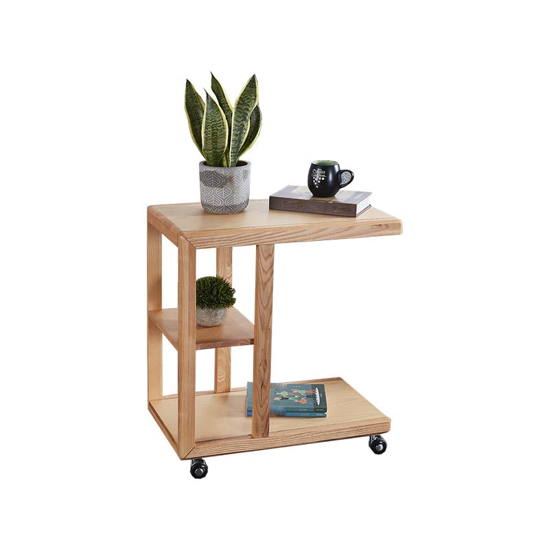 Modern Solid Wood End Table Rectangular Corner Table for Living Room