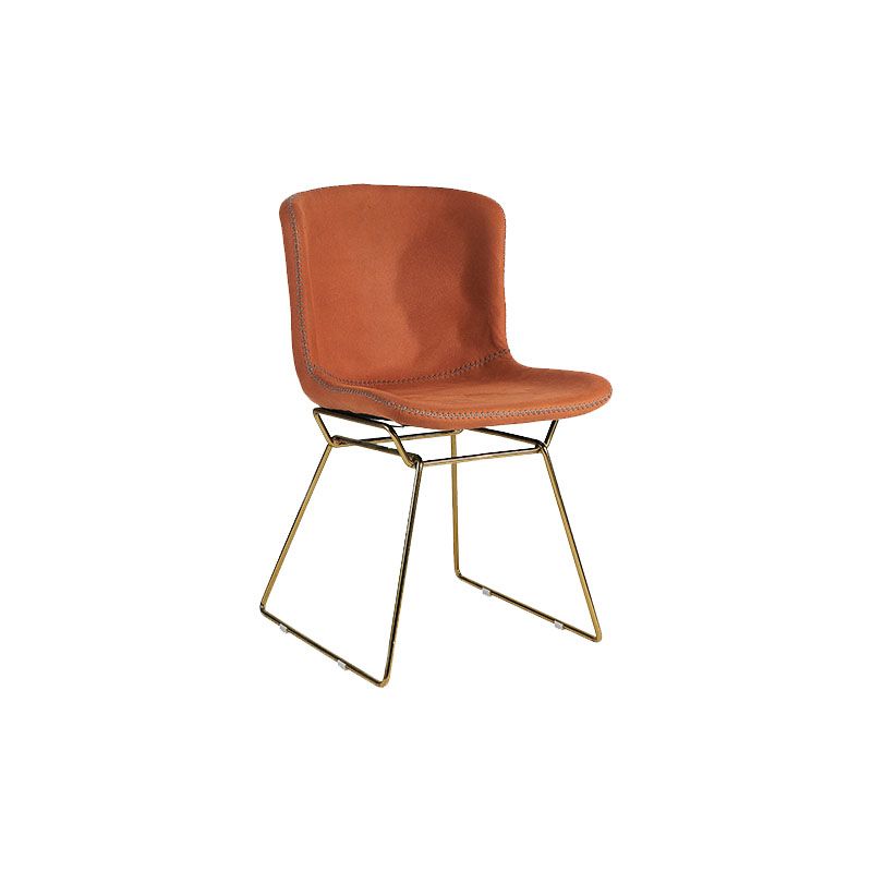 Silla de comedor de estilo moderno, silla auxiliar sin brazos con patas de metal para cocina (juego de 2)