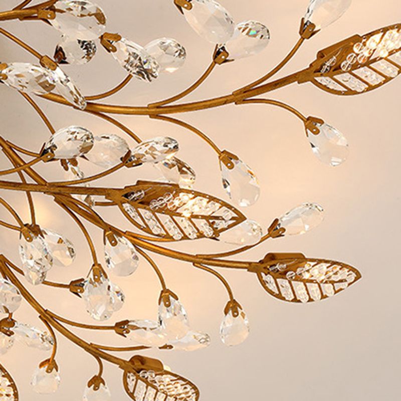 Lámpara de techo radial de múltiples luces de múltiples iluminación de techo de cristal de estilo moderno para sala de estar