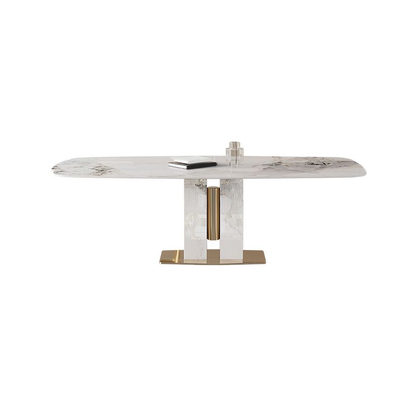 Contemporary Dining Set 1/4/5/7 Pcs Stone Dining Table with Upholstered Chairs