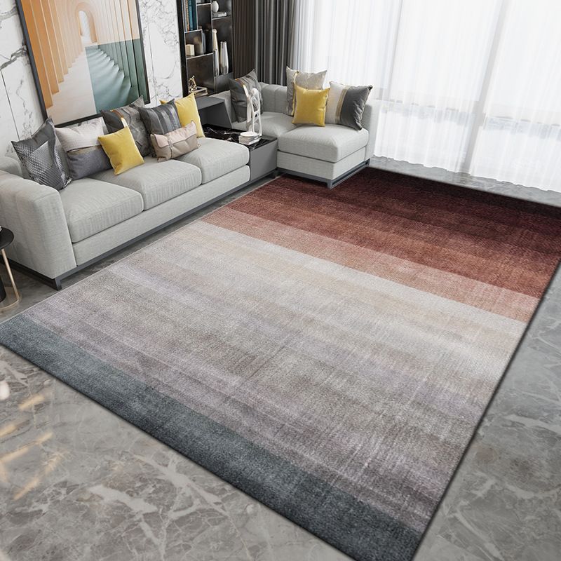 Dark Gray Simple Rug Polyester Geometric Rug Washable Area Rug for Living Room