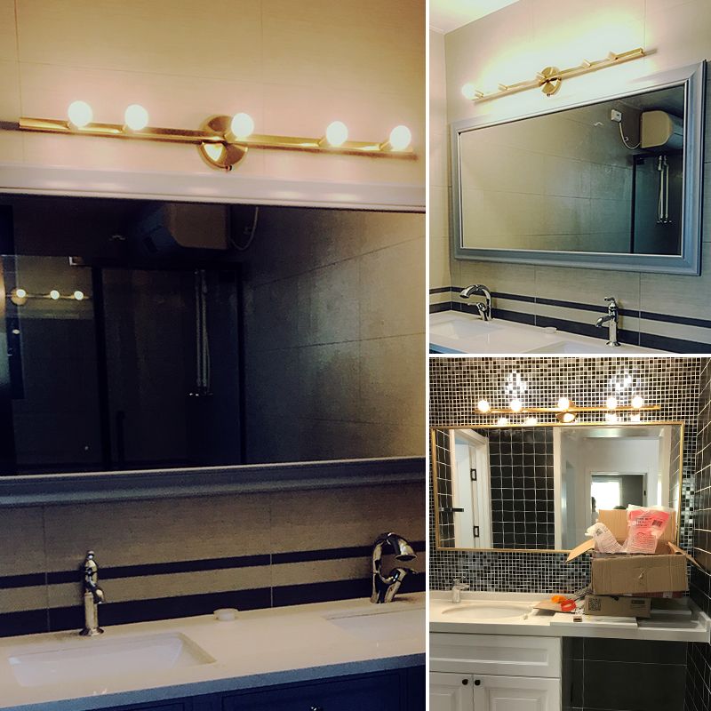 Modern Wall Light Fixture Linear Metal Sconce Light in Gold Finish