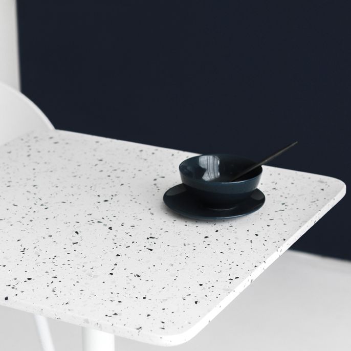 Vierkante voetstuk eettafel Stenen eettafel in industriële stijl voor thuis