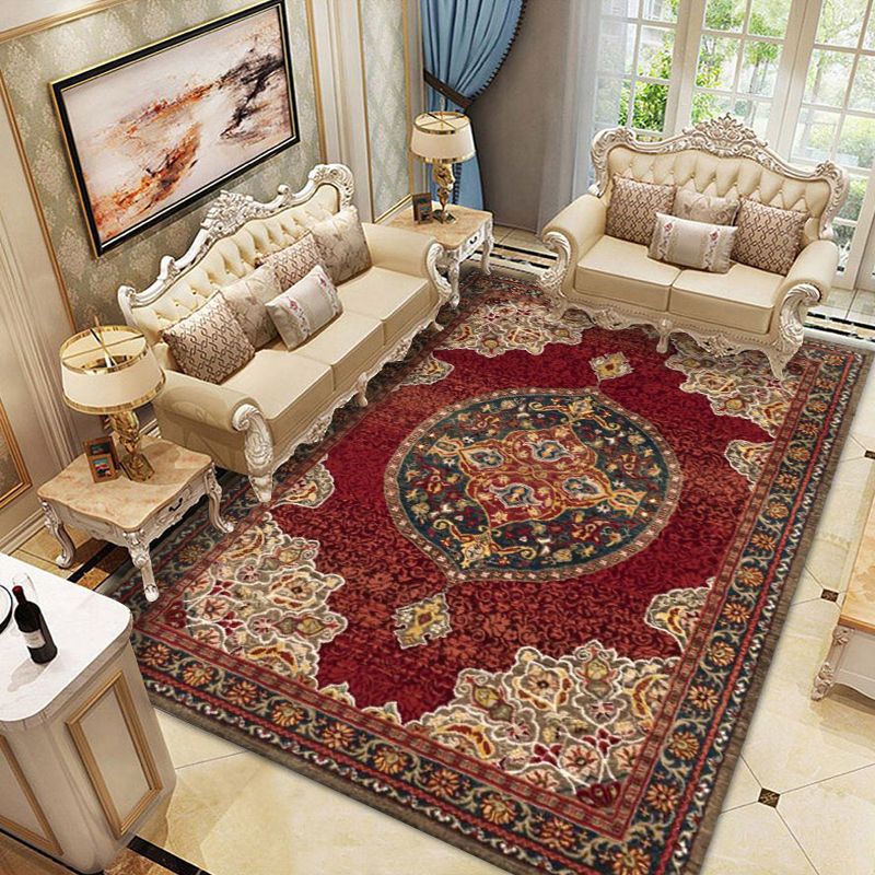 Europese stijl Blue Area Rug Polyester Area Tapijt Stain Resistent Easy Care Tapijt voor thuisdecoratie