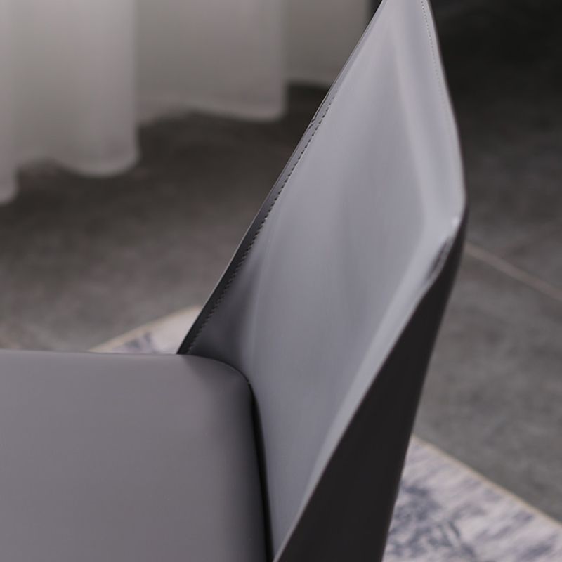 Designer Style Saddle Leather Home Side Chair Parsons Matte Finish Dining Chair(Set of 2)