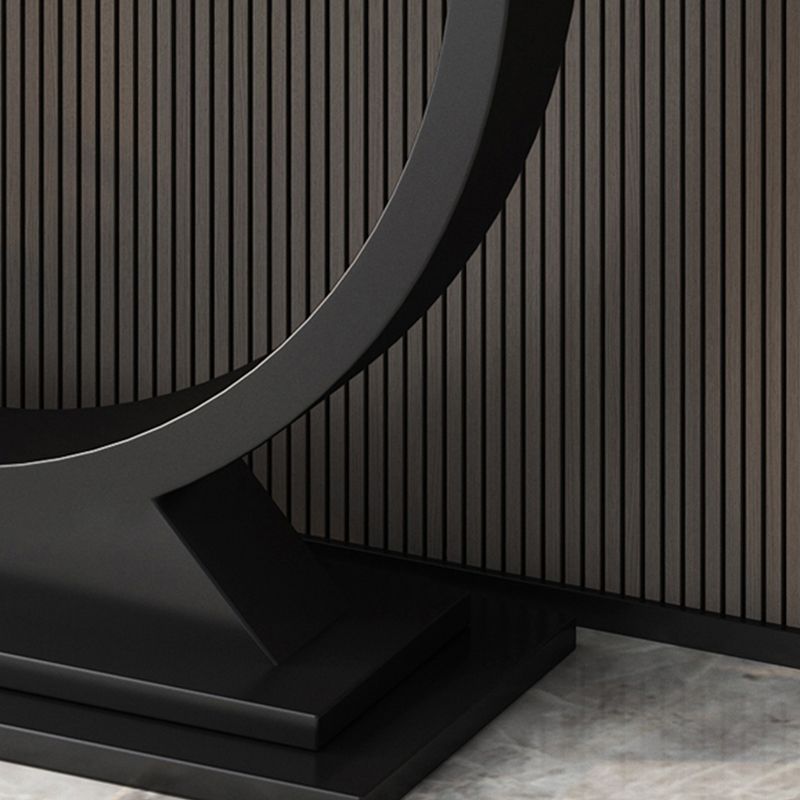 Glam Slate/metal Half Moon/Rectangle Abstract Console Table for Hall