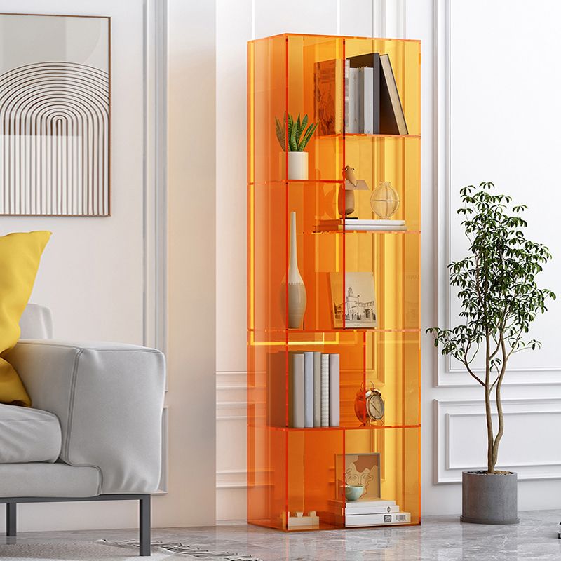 Standard Closed Back Bookshelf Modern Style Acrylic Bookcase