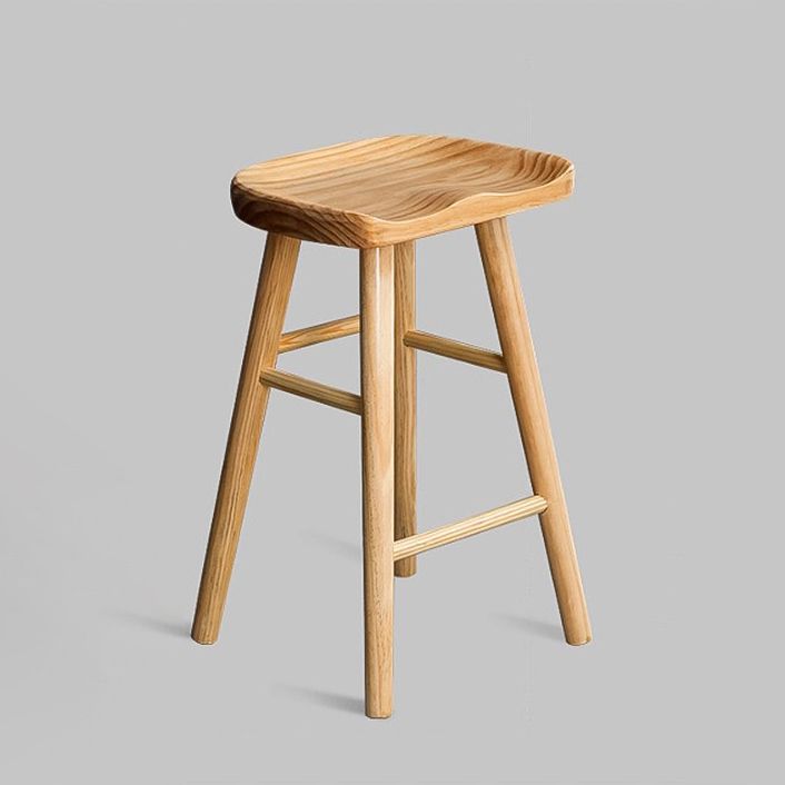 Contemporary Solid Wood Barstool Restaurant Bar Stool with Pedal