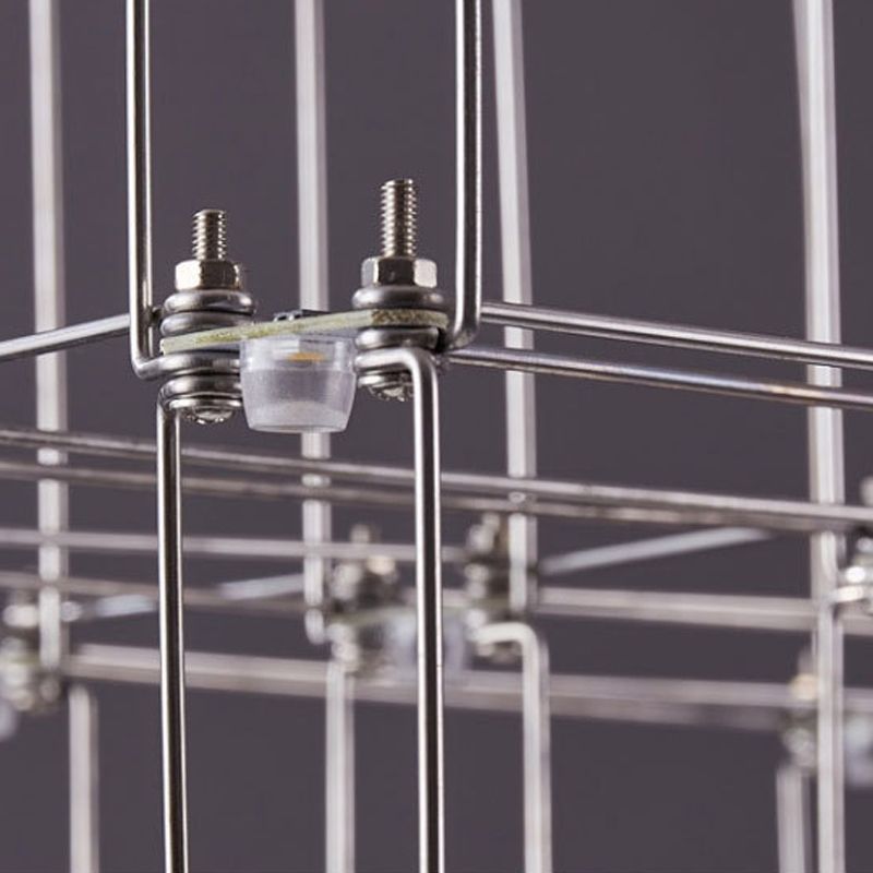 Edelstahl -Quaderinsel Island Beleuchtung moderner LED -LED Hängende Licht für Esszimmer