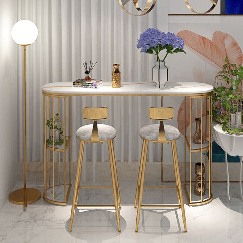 Sintered Stone Bar Table Oval Dining Table for Kitchen Living Room