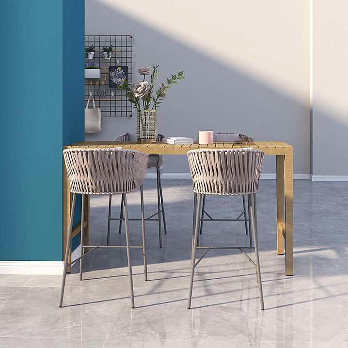 Modern Solid Wood Bar Table Set 1/3/5 Pieces Bistro Table Set for Outdoor