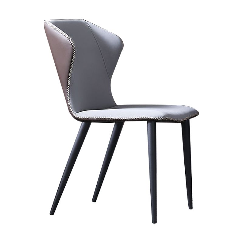 Silla lateral interior industrial Wingback Silla de comedor tapizada de metal