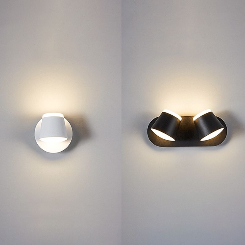Nordic Style Aluminum Wall Light Geometry Cylinder Rotatable Wall Lamp for Bedroom