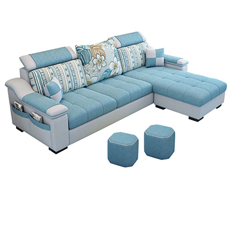 Modern Square Arm Sectionals 106.3"L x 57"W x 35.43"H High Back Sofa with Storage