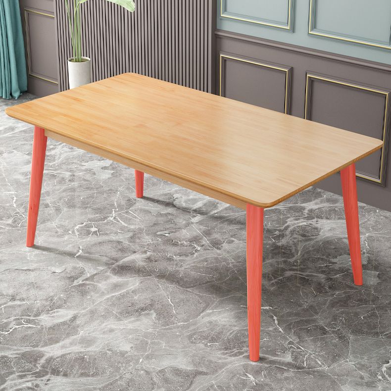 Rettangolo 4 gambe tavolo da pranzo moderno tavolo fisso in legno con legno massiccio