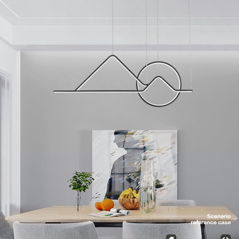 Modern Singularity LED Linear Pendant Light Aluminium Ceiling Light for Dining Room