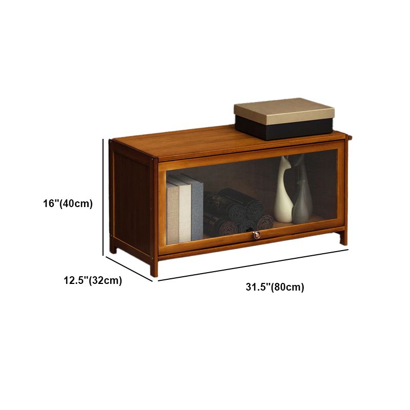 Modern Brown Book Shelf Bamboo Bedroom Shelf Bookcase with Cabinets