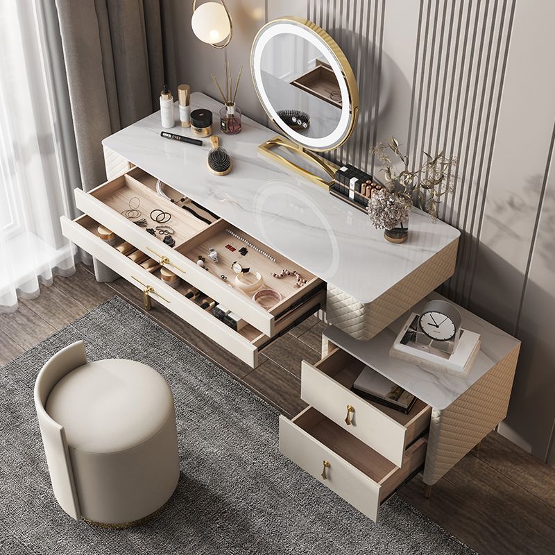 White Makeup Table for Bedroom With Drawer 15.74" W x 31.49" H