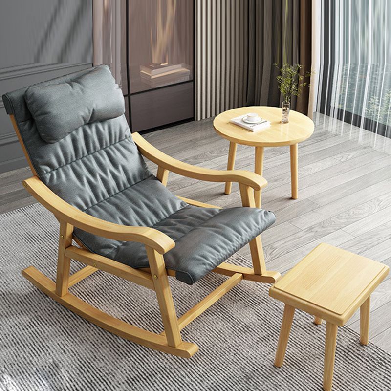 Wooden Base Leisure Home Rocking Chair Single Lounge Lazy Sofa Chair