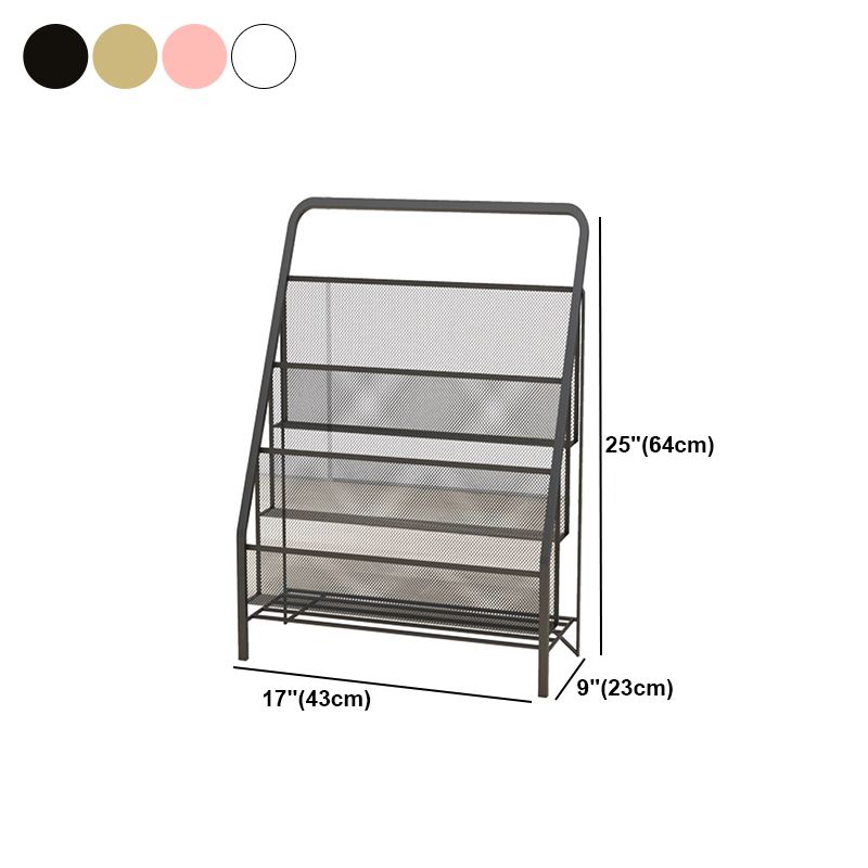 Scandinavian Ladder Bookcase Metal Closed Back Bookshelf for Home Office