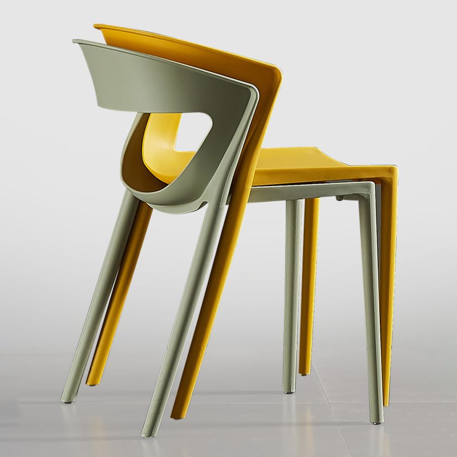 Moderne eet- en accentstoelen indoor-outdoor plastic open achterkant stoel