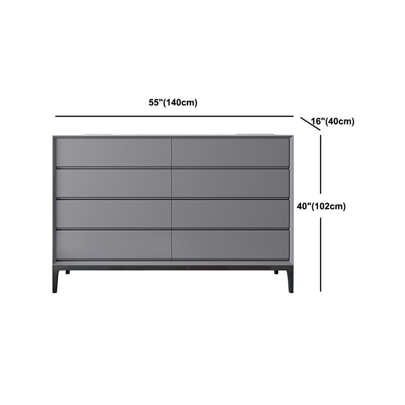 Contemporary Rectangle Accent Chest, Wooden Chest in Grey with Drawers
