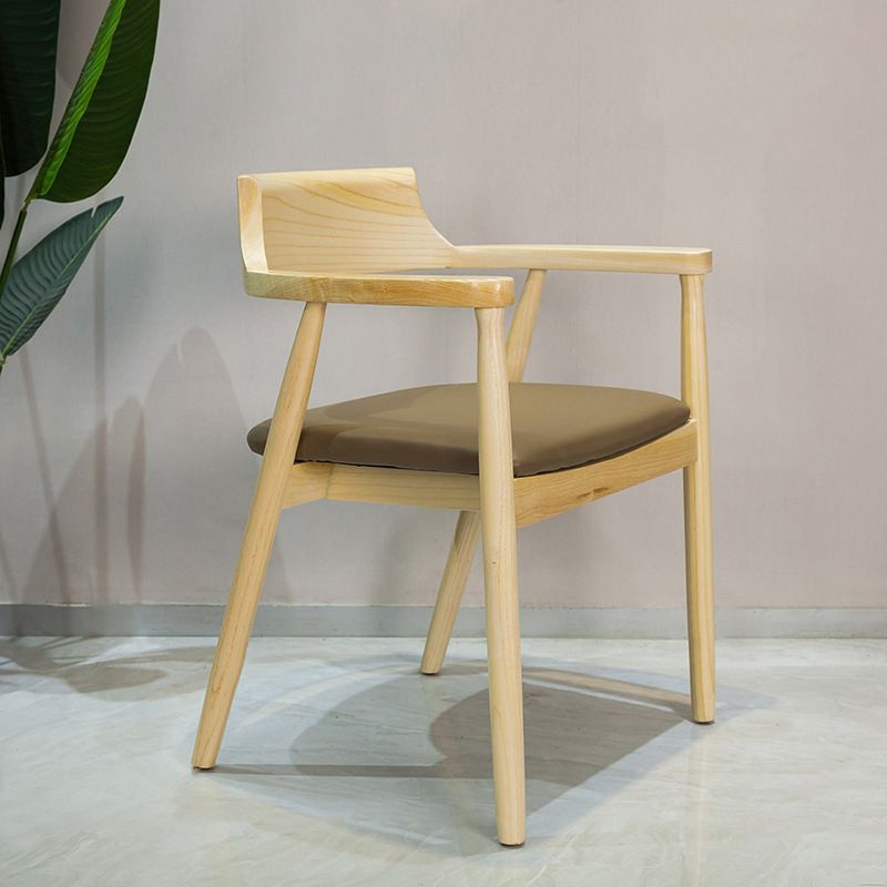 Contemporary Arm Chair Wood Open Back Dining Room Chair for Home