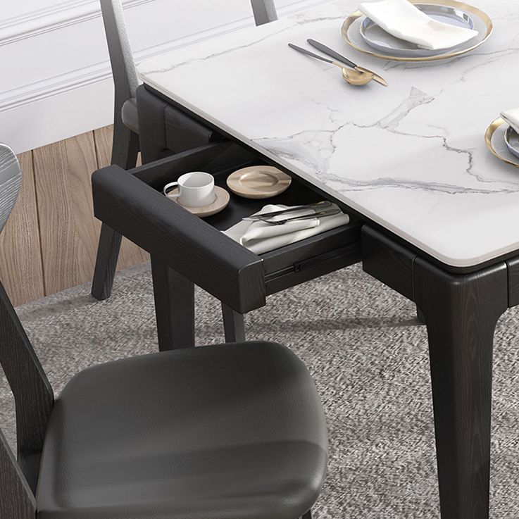 Stone Dining Site Table Midcentury Style Rectangle Dining Table for Kitchen Home