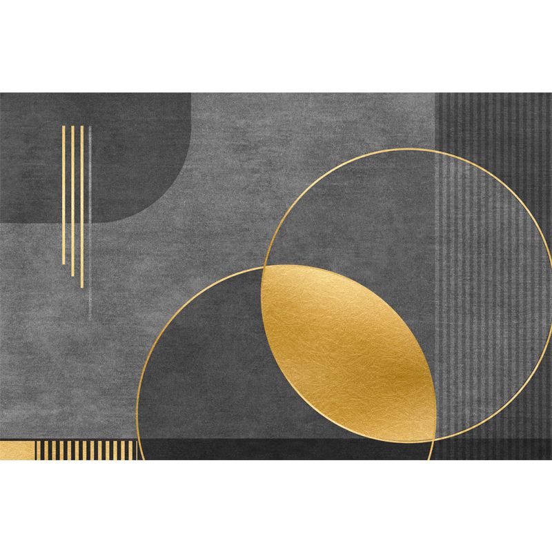 Modern Indoor Rug Rectangle Geometric Print Area Rug Non-Slip Backing Rug