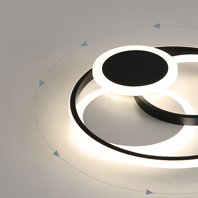 Lámpara LED de montaje empotrado con anillo, pantalla acrílica, luz de techo moderna para dormitorio