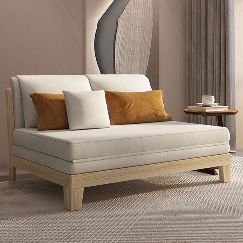39" Wide Scandinavian Sleeper Sofa Futon White Wood Sleeper Sofa