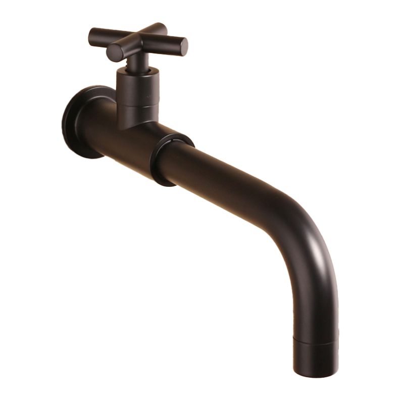 Contemporary Wall Mounted Bathroom Faucet Cross Handle Solid Brass Faucet