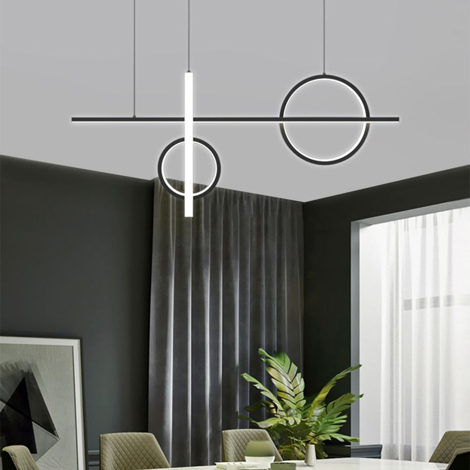 4 Light Geometric Island Lights Modern Kitchen Island Lighting Metal Island Chandelier