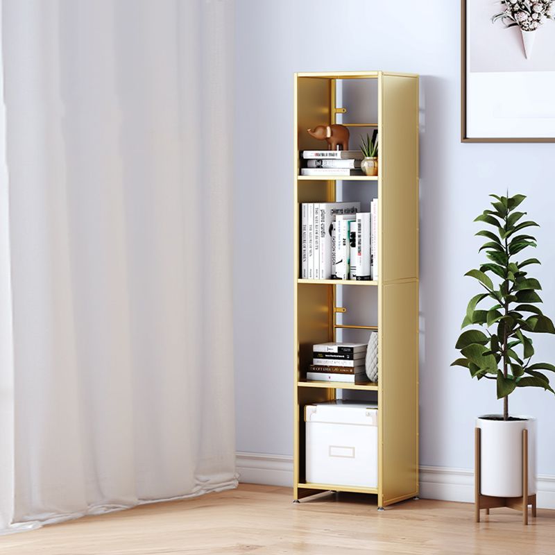 9" W Glam Antique Finish Shelf Bookcase Standard Metal Bookshelf