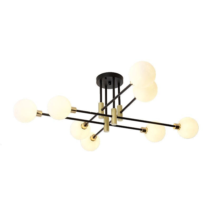 Contemporary Sphere Flush Light Fixture Glass Flush Mount Lights in Black