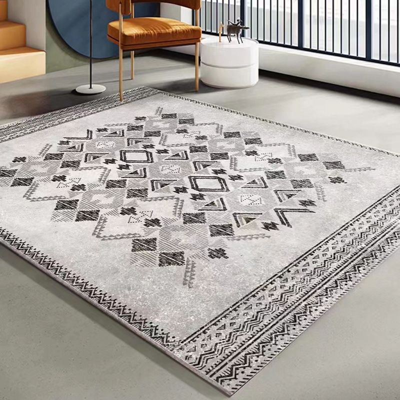 Blue Striped Pattern Rug Polyester Modern Rug Washable Rug for Drawing Room