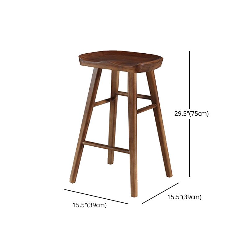 Moderner armloser Thekenhocker aus Holz, Restaurant-Barhocker mit Holzsitz und Pedal